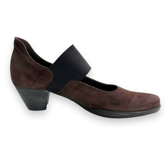 Arche Comfort Pump Heels Womens Sz France 40 US 9 Nubuck Suede Brown Mary Jane - Picture 9 of 11